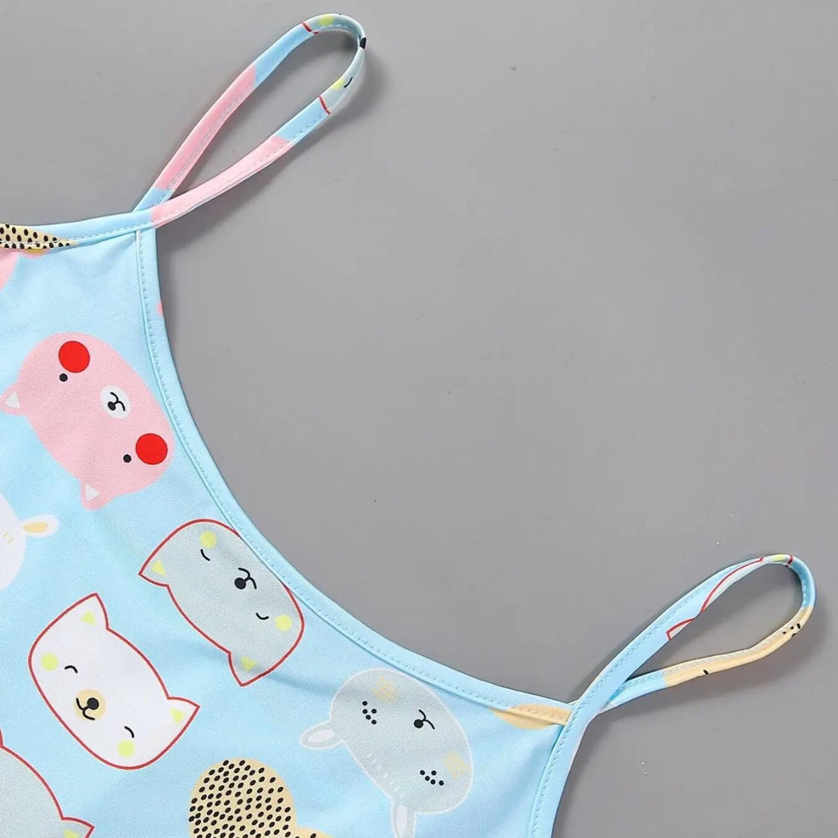 Dame Crop-Top og Shorts Sæt med sødt dyremotiv Stilla