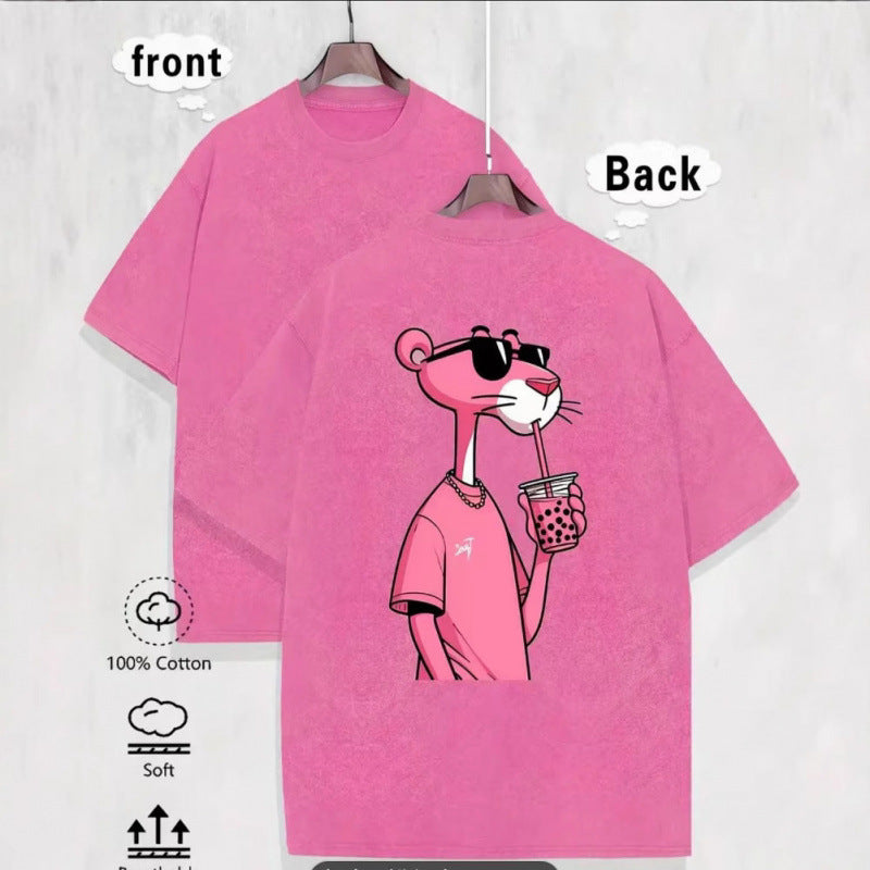 Dame Oversized T-shirt med unikt print Stilla