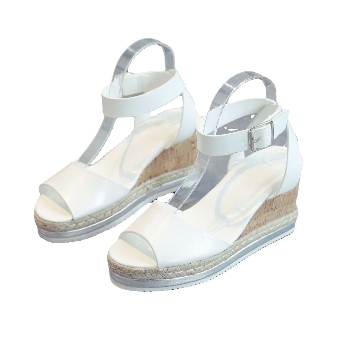 Dame Espadrilles med komfortabel korkhæl Stilla