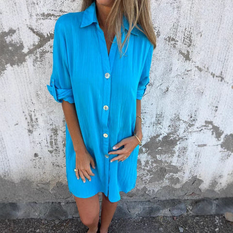 Dame afslappet skjortekjole lavet af kvalitet viscose-blanding Stilla