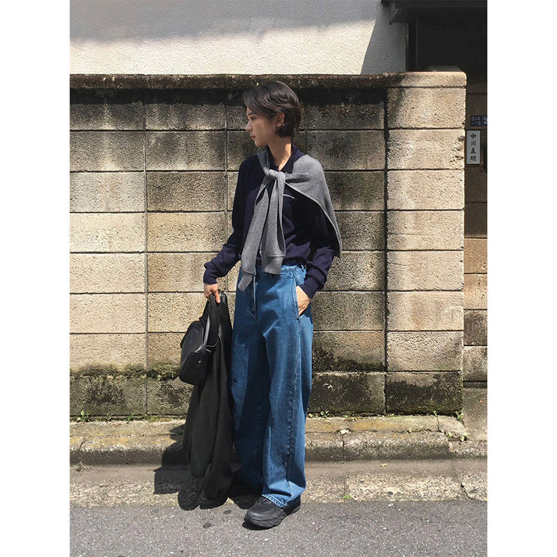 Dame afslappet poloshirt med struktureret krave og fin bomuld Stilla