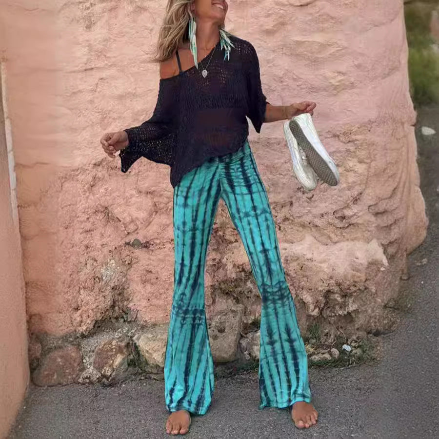 Dame afslappet flared bukser Stilla