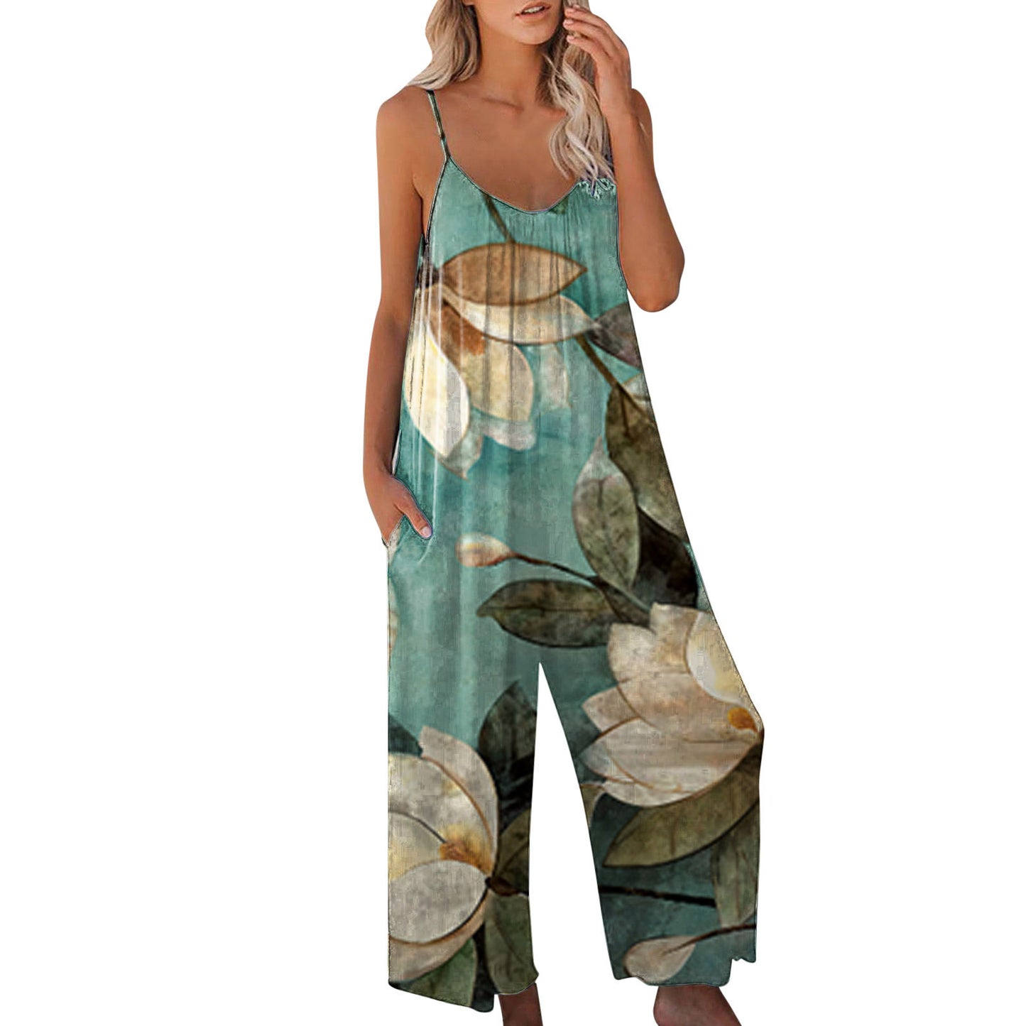 Dame Floral Print Maxi Jumpsuit Stilla