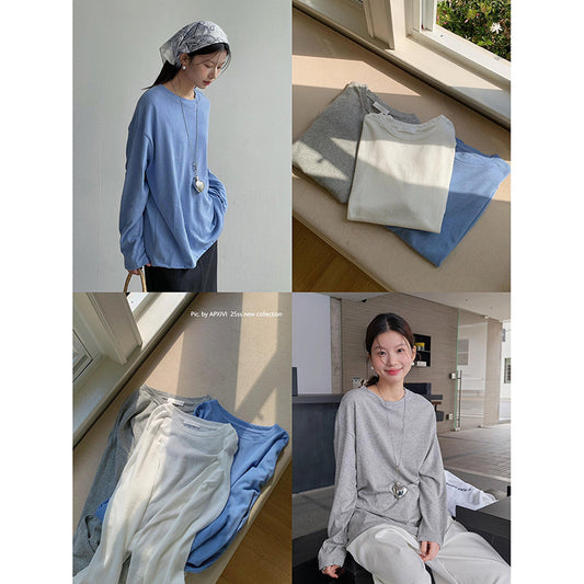 Dame afslappet langærmet skjorte lavet af blød bomuldsblanding med moderne design Stilla