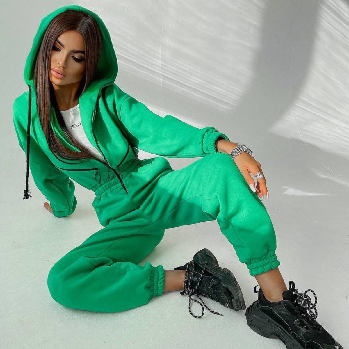 Stilla | Trendy Kvinders Hættetrøje Jumpsuit Sæt