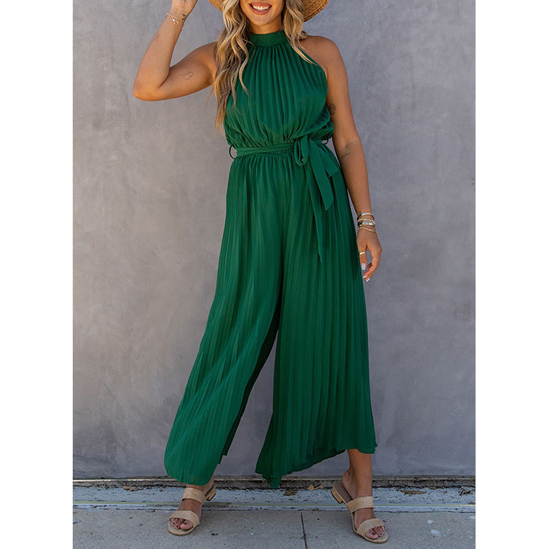 Dame elegant Plissé-jumpsuit Stilla
