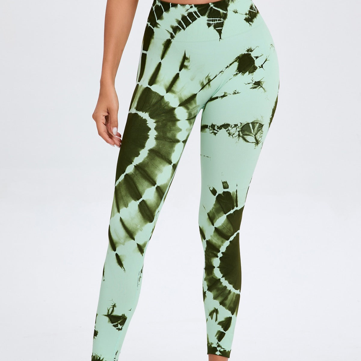 Dame leggings i cool batik-design med høj talje Stilla