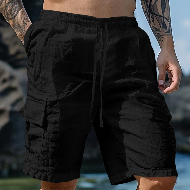 Herrer Cargo-Shorts med elastisk talje og alsidige lommer Stilla