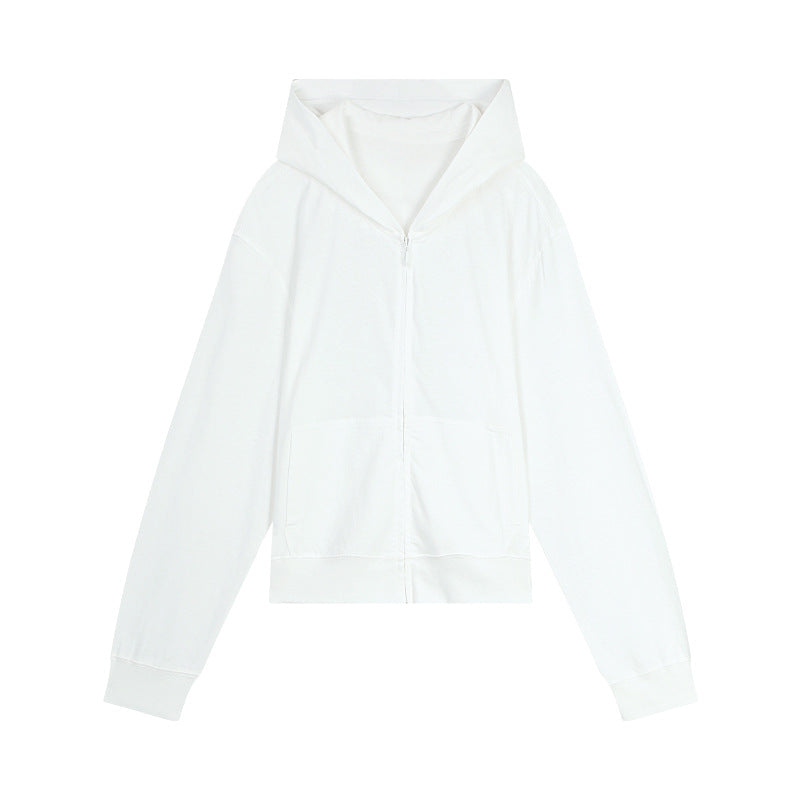 Dame afslappet hættejakke med praktiske lommer og gennemgående lynlås Stilla