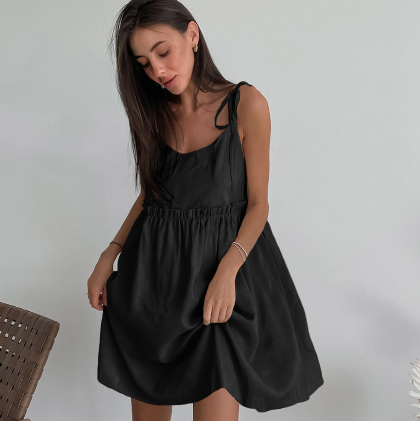 Dame afslappet sommerkjole med justerbare stropper og elastisk bånd Stilla