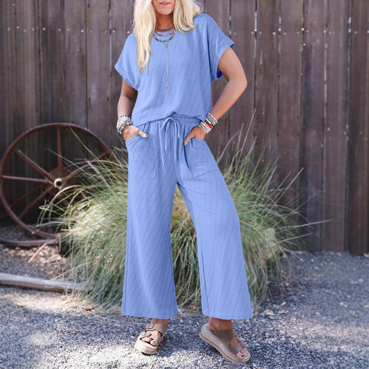 Dame afslappet fritids-lounge-sæt med elastisk talje og lommer Stilla