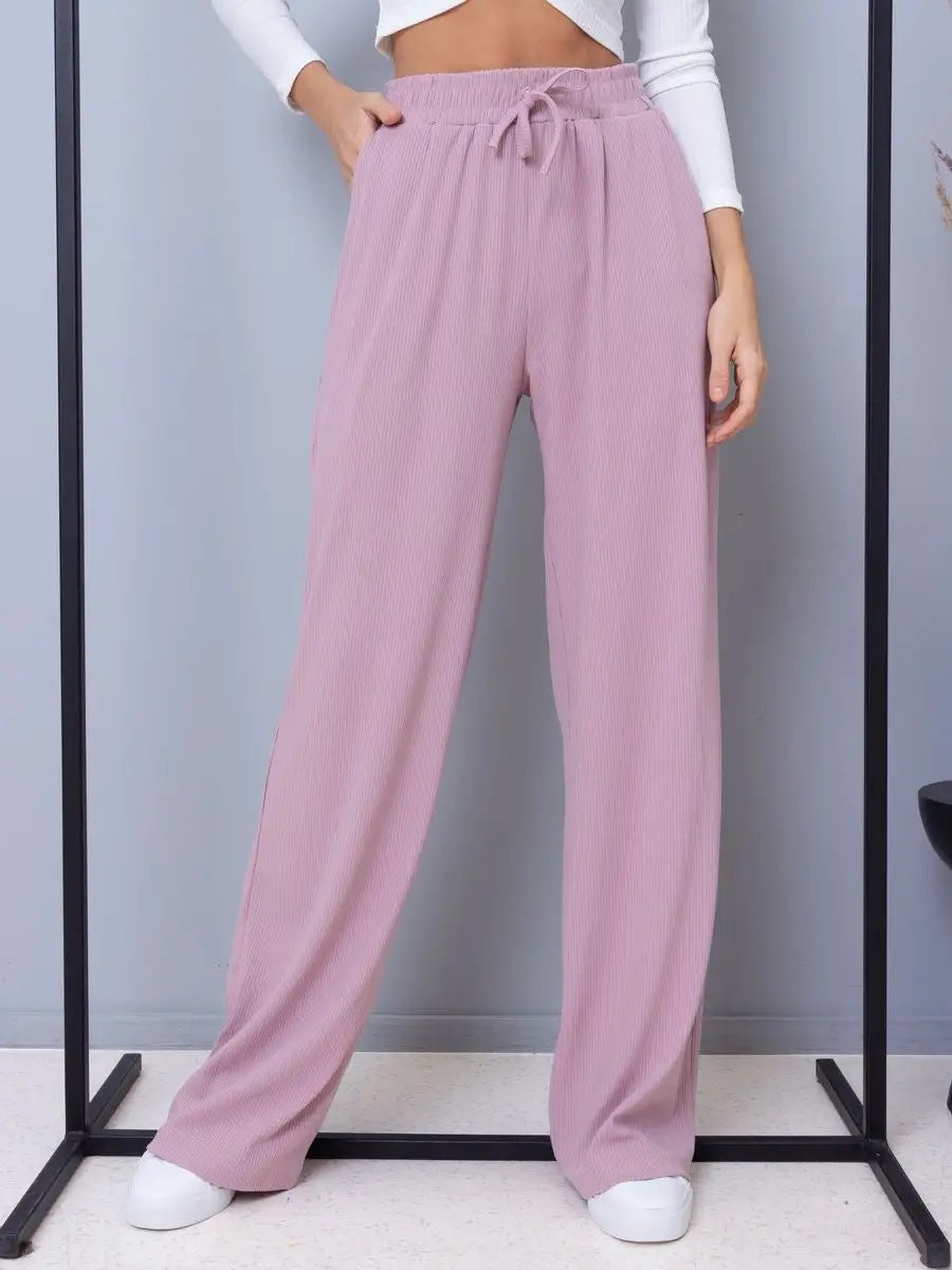 Dame afslappet komfortbukser med elastisk talje og praktiske lommer Stilla