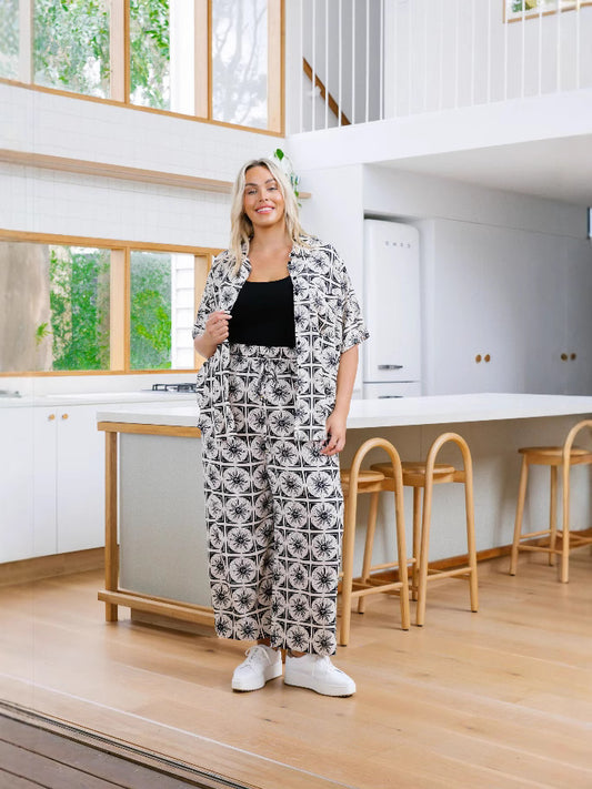 Dame Løs Jumpsuit med blomsterprint og praktiske lommer Stilla