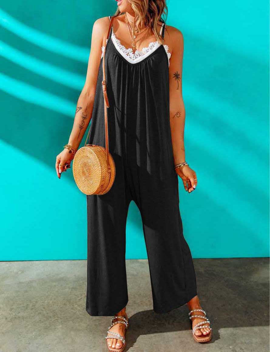 Dame luftig Jumpsuit med spidse Stilla