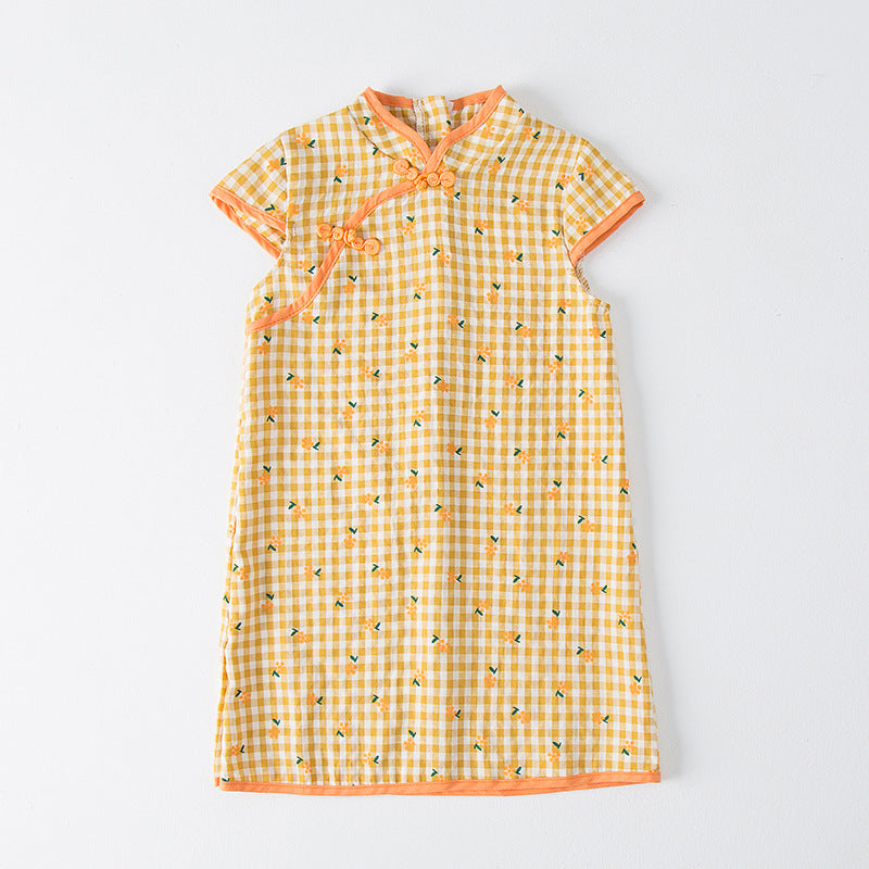 Pige Floral Print Orientalsk Kjole Stilla