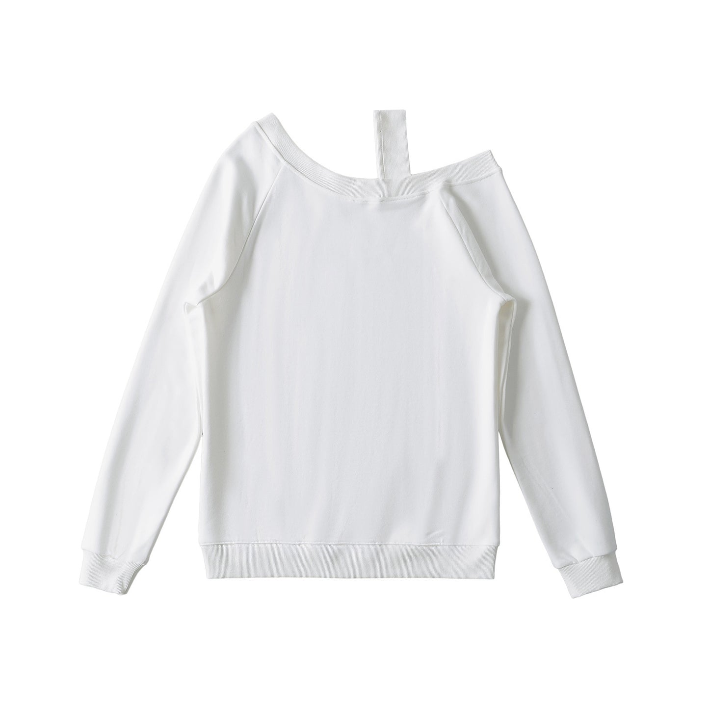 Dame afslappet Off-Shoulder Pullover med elastisk linning og fashionable detaljer Stilla