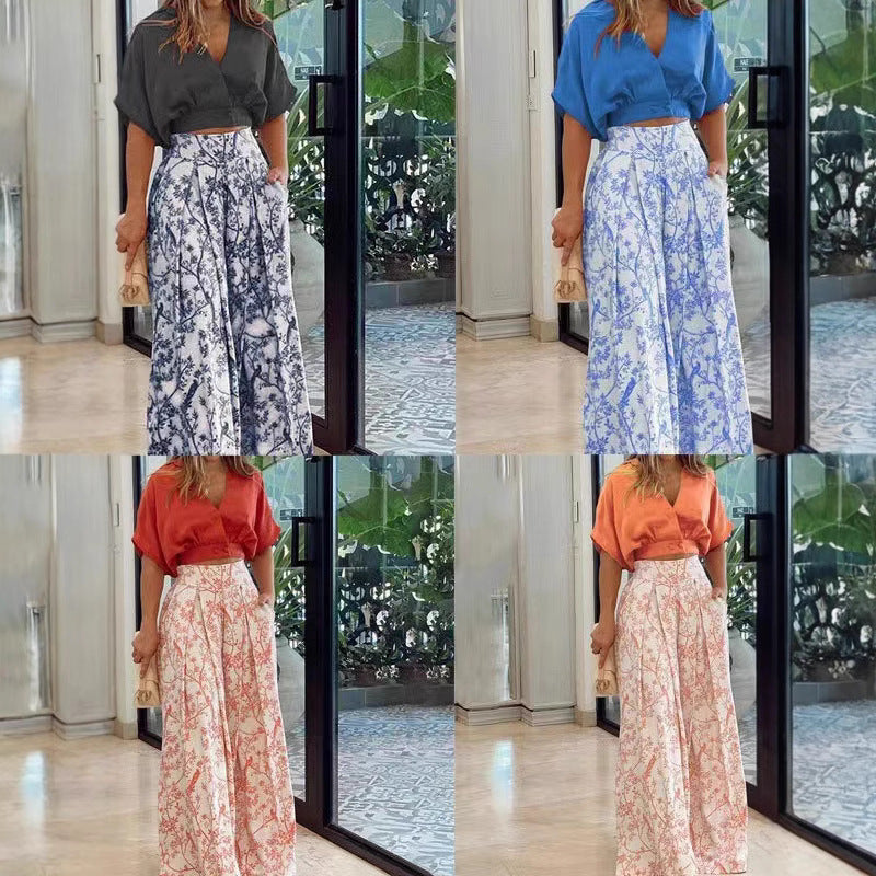 Dame elegant og luftig Culotte med blomster mønster Stiila