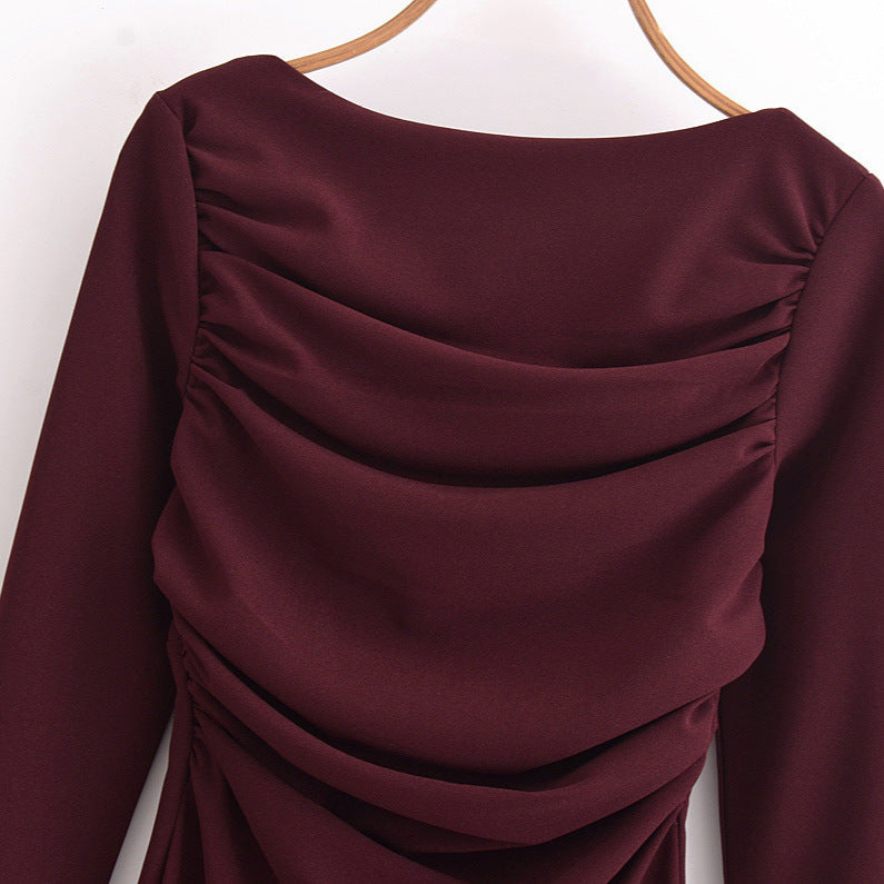 Dame Draperet Langærmet Maxikjole Stilla