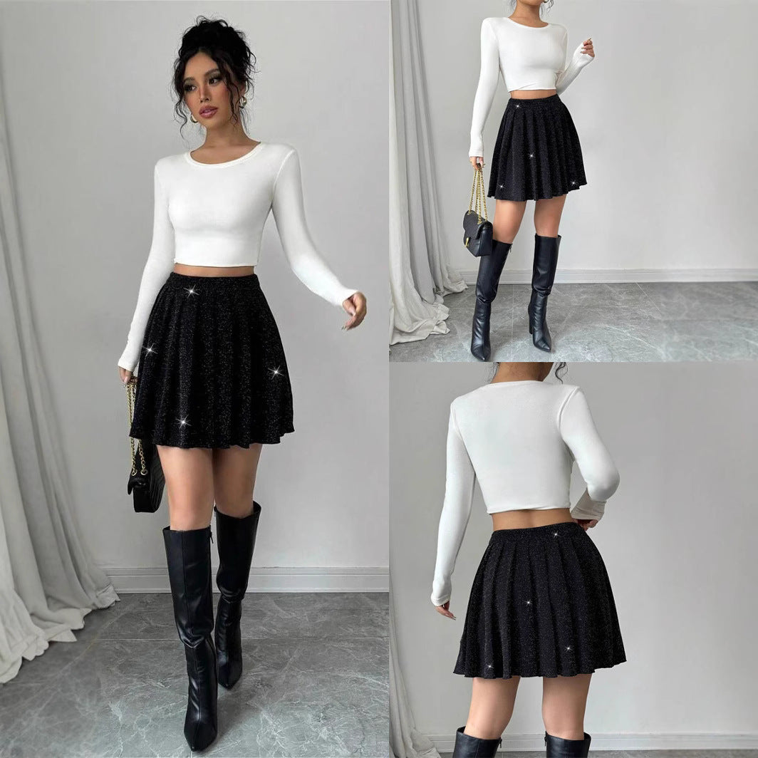 Dame Crop-top og svajende mini nederdel Stilla