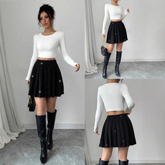 Dame Crop-top og svajende mini nederdel Stilla