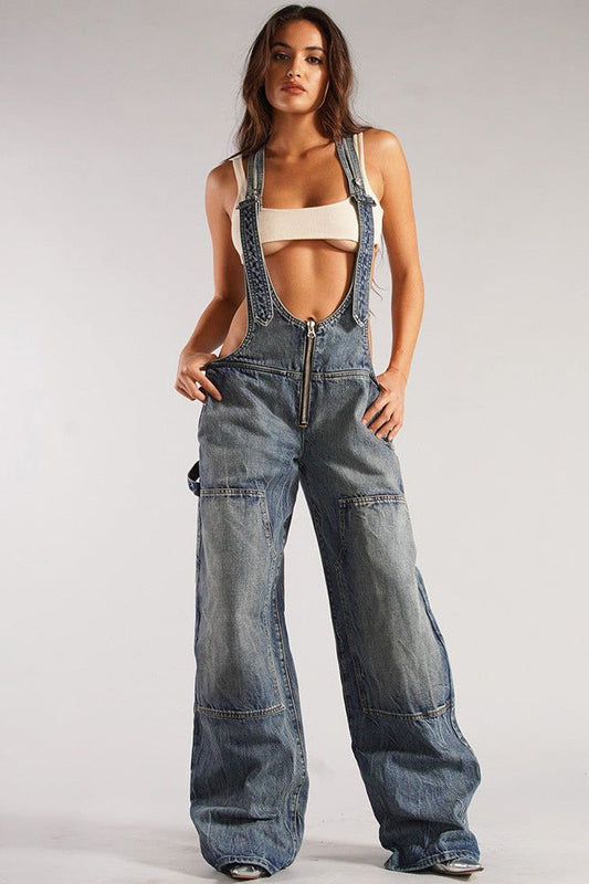 Stilla | Denim Multi-lomme Jumpsuit
