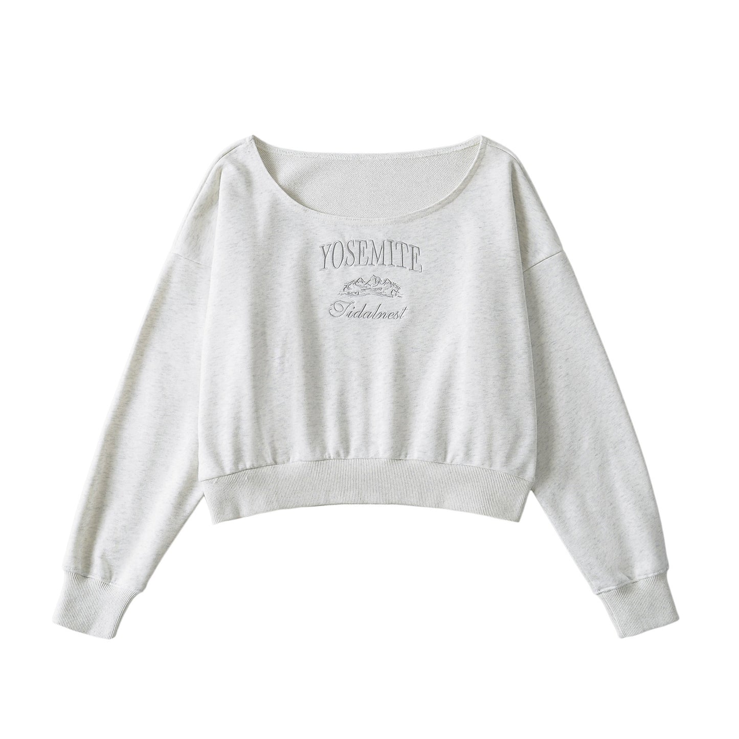 Dame cropped sweatshirt med rund halsudskæring og afslappet design Stilla