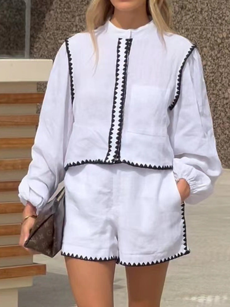 Dame Cropped Top med balanceret snit og moderigtige kontraster Stilla