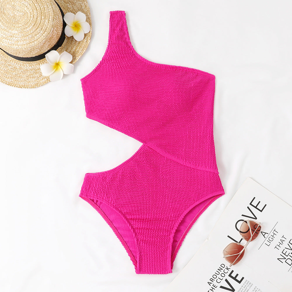 Dame Ein-delt Badeond med asymmetrisk skæring og struktureret design Stilla