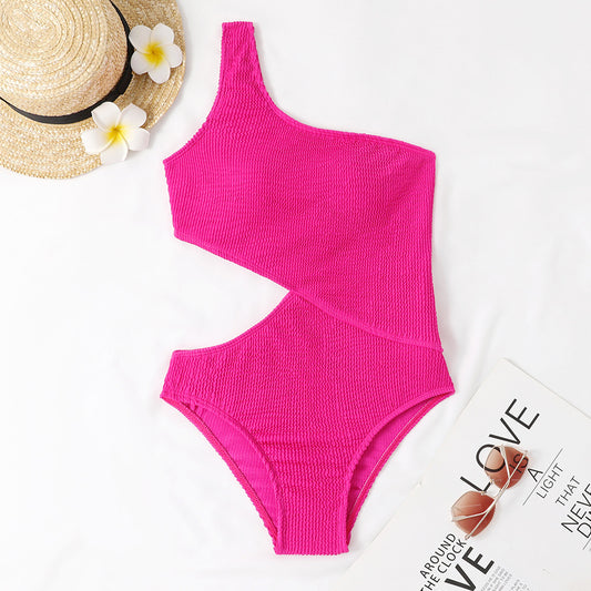 Dame Ein-delt Badeond med asymmetrisk skæring og struktureret design Stilla