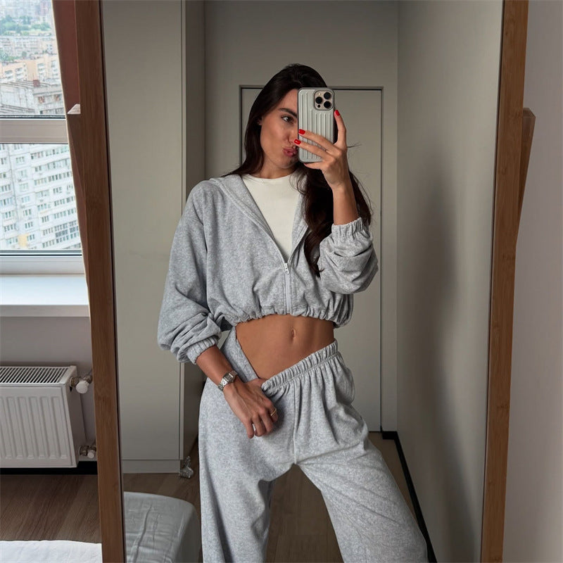 Dame afslappet Gekrauster fritidsjakke-sæt Stilla