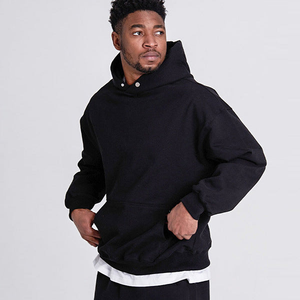 Dame afslappet hættebluse i højkvalitets materiale med kængurulomme Stilla