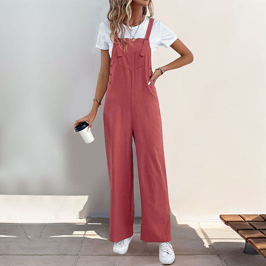Dame Casual Bred-Ben Overall Jumpsuit Stilla