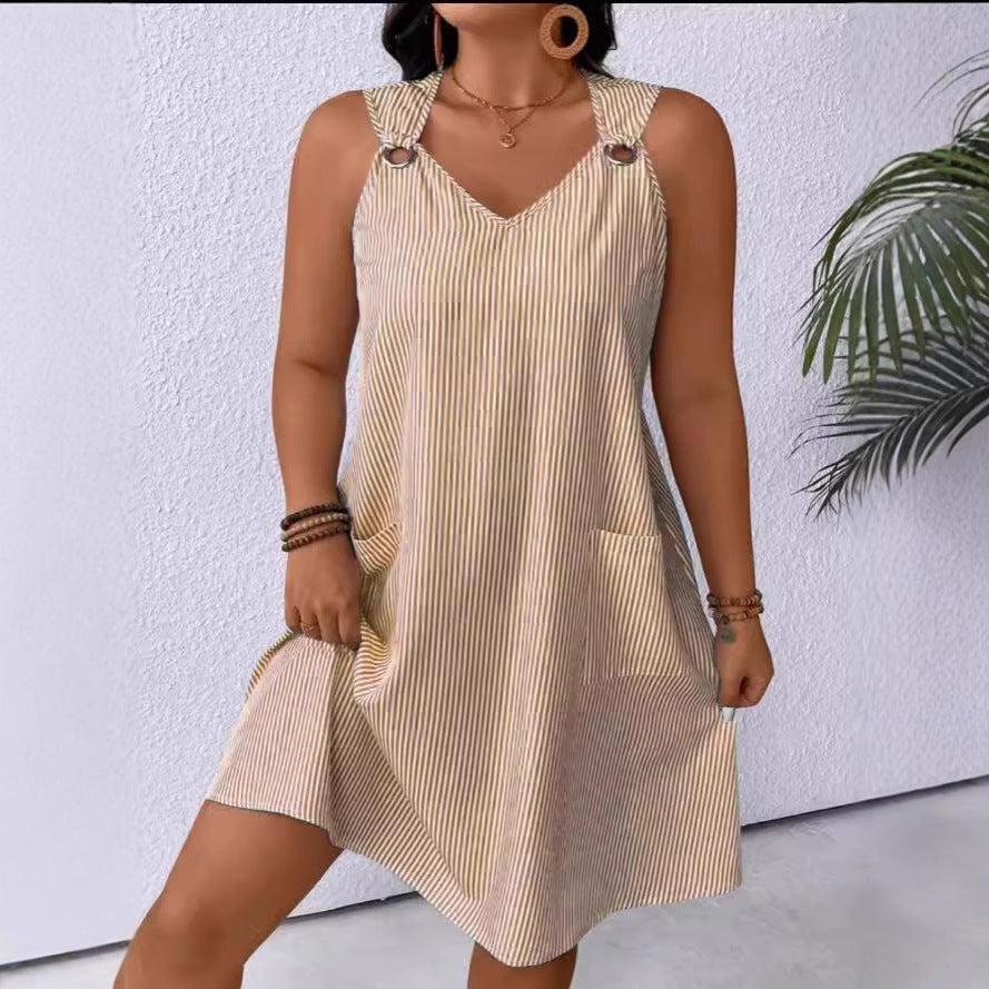 Dame afslappet sommerkjole med praktiske lommer Stilla