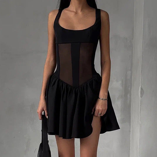 Dame A-linje kjole med tanktop-lignende udskæring og sensuel taljeområde Stilla