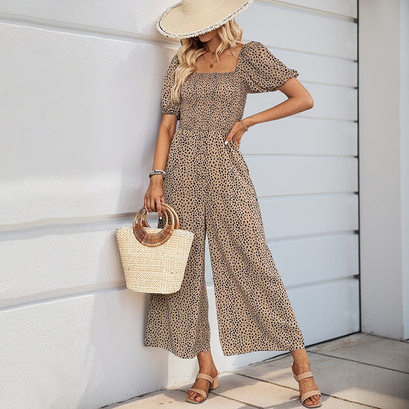 Dame Elegant Blomstret Print Jumpsuit Stilla