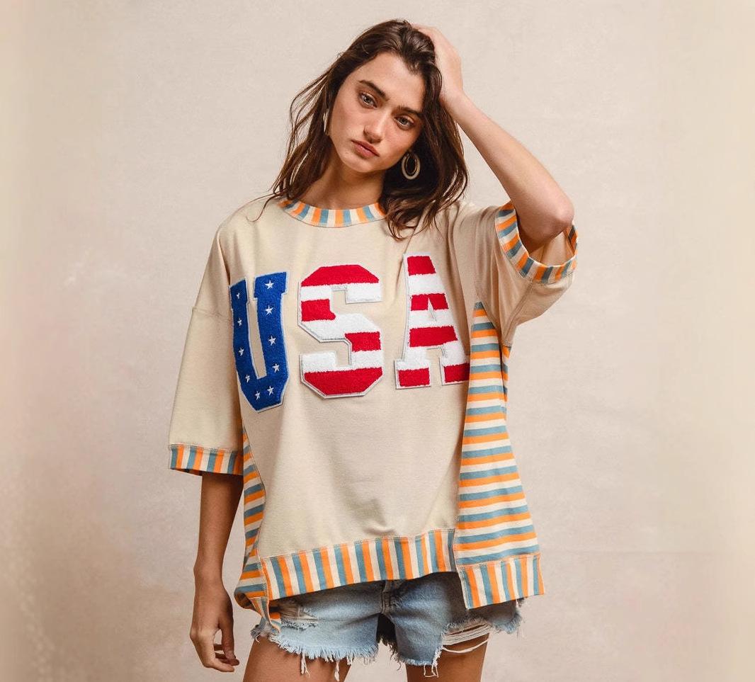 Dame afslappet oversized sweatshirt med farverigt logo-vævet Stilla