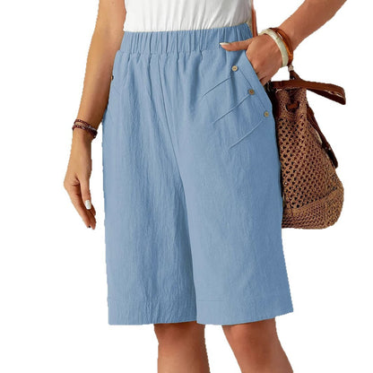 Dame komfortable sommer-shorts med praktiske lommer og elastisk talje Stilla