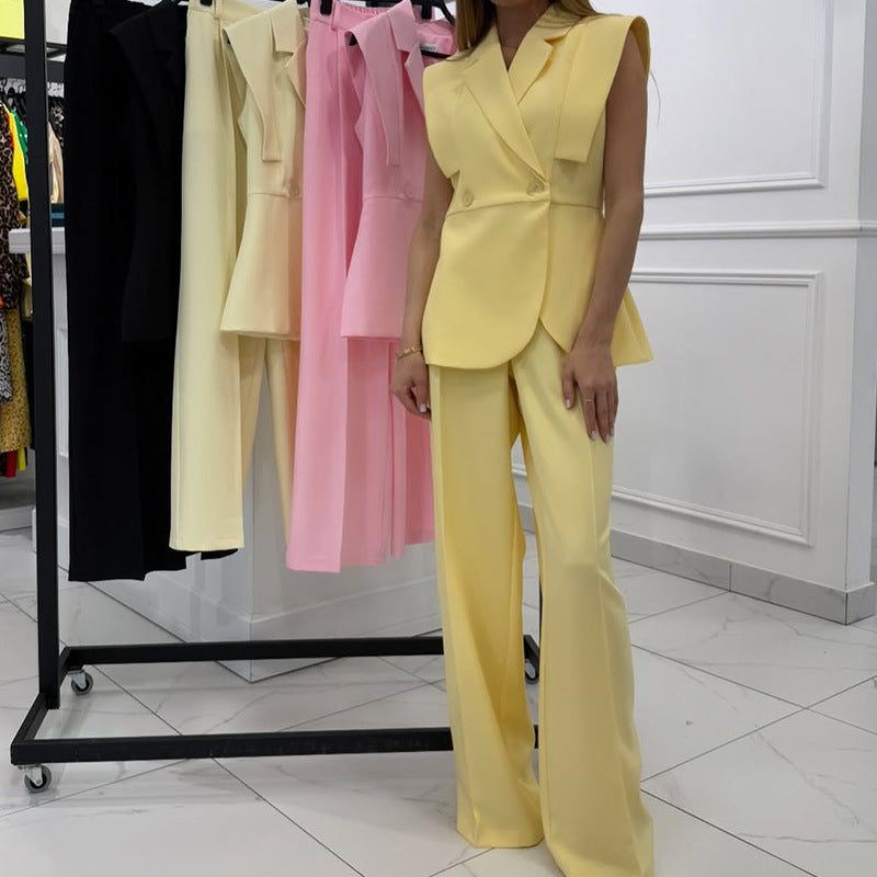 Dame Elegant habit-sæt med figursyet blazer og rummelig pasform Stilla