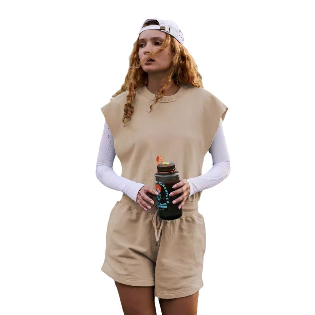 Dame afslappet sportssæt med kortærmet overdel og shorts Stilla