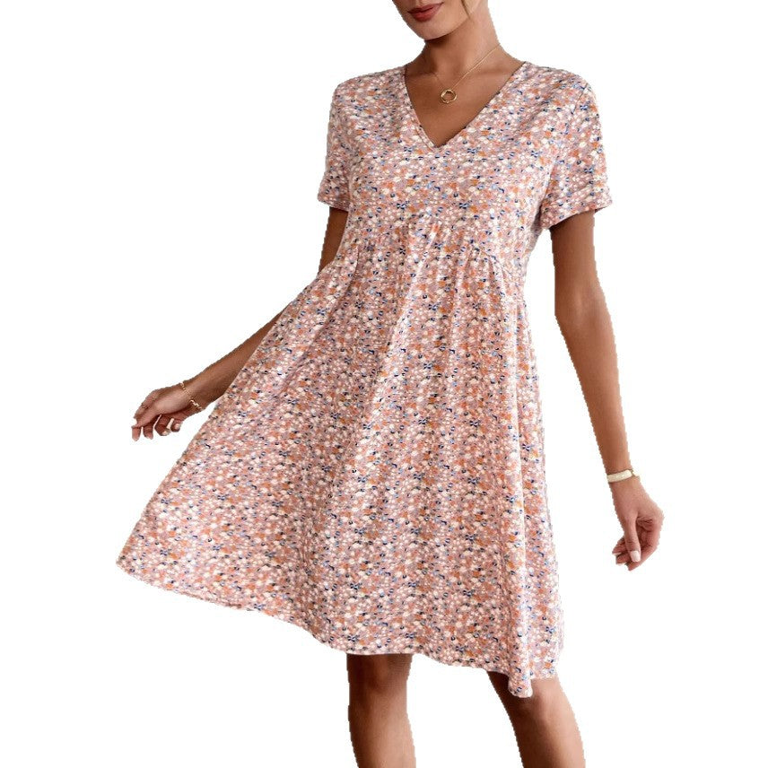 Dame afslappet kjole med voluminøs pasform og blomstret design Stilla