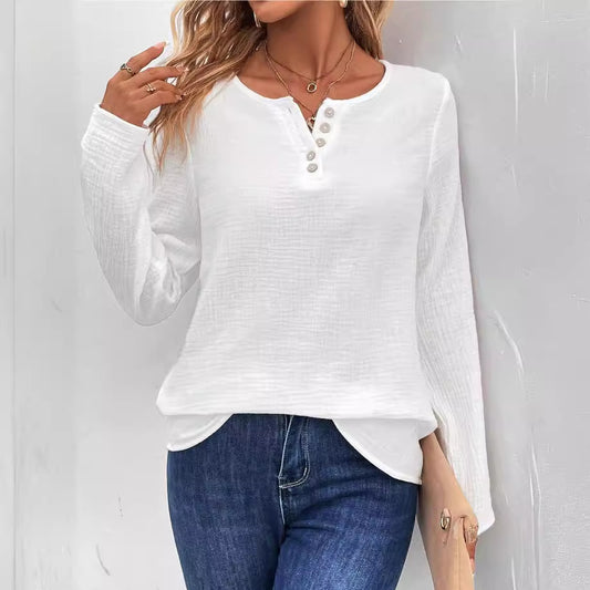 Dame afslappet skjorte med knapdetalje Stilla