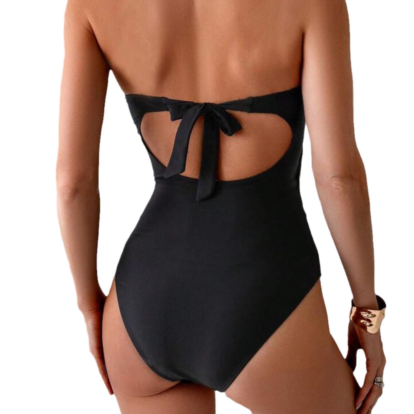 Dame elegant Cut-Out badedragt med skinnende smykkedetaljer Stilla