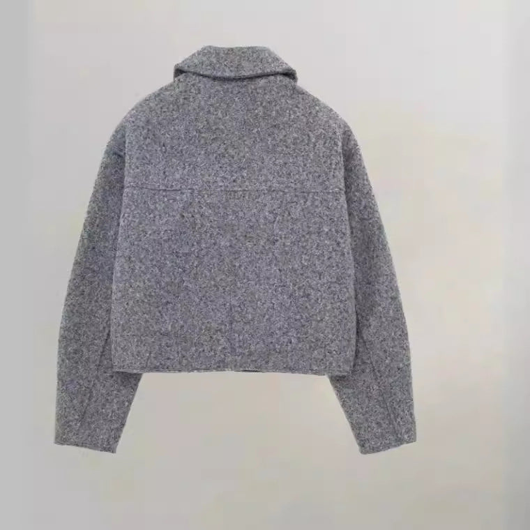 Dame Cropped Jakke med trykknapper og brystlommer Stilla