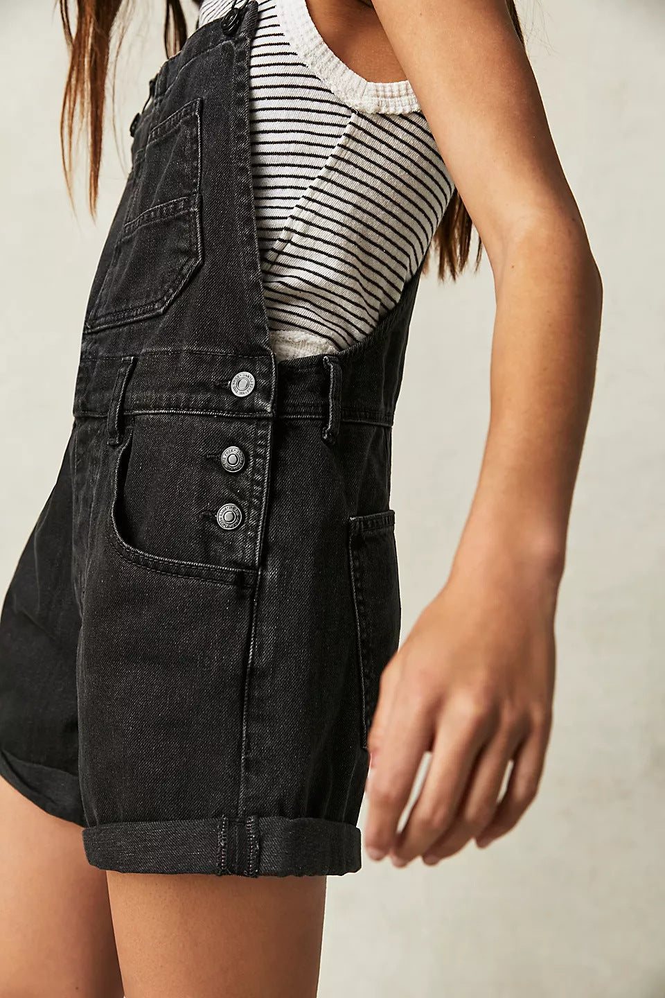 Dame Casual Denim Overalls med funktionelle lommer og justerbare stropper Stilla