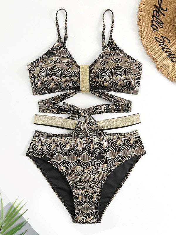 Dame Cut-Out Høj Talje Bikini Sæt Stilla 1750840092