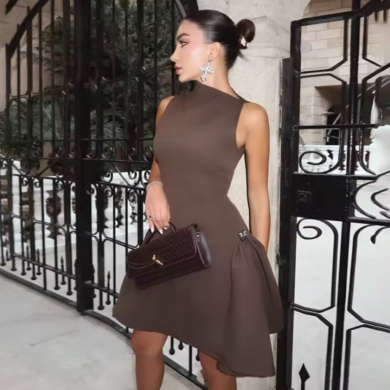 Dame Elegant A-Linje Midi Kjole Stilla