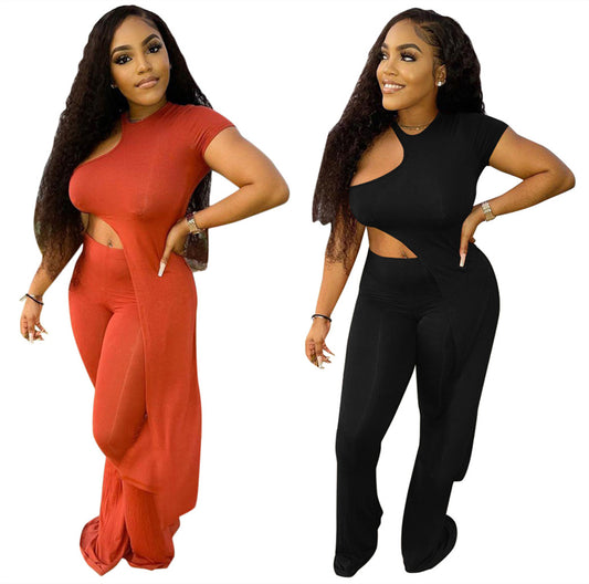 Dame Elegant Cut-Out Jumpsuit med flydende snit Stilla