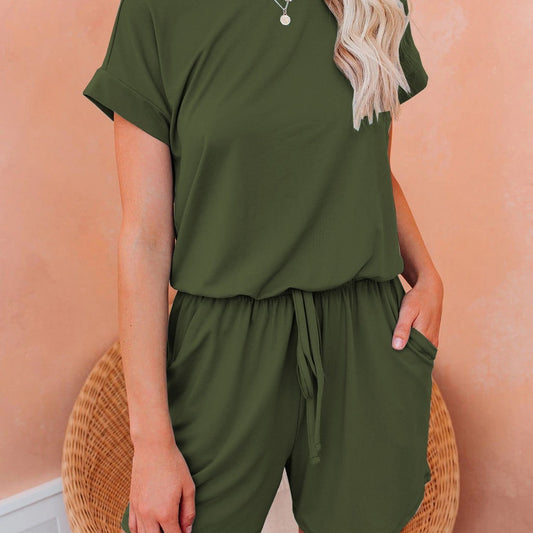Dame Løs Jumpsuit med Gummibånd og praktiske Lommer Stilla