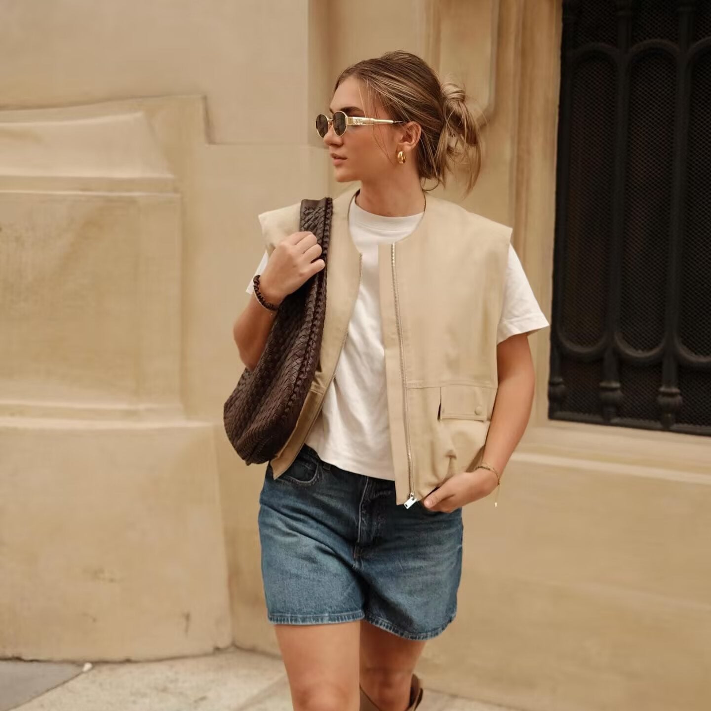 Dame utility vest med sidelommer og elastisk talje Stilla