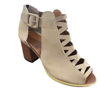 Dame blokhæle ankelstøvler med moderne snøre-design Stilla